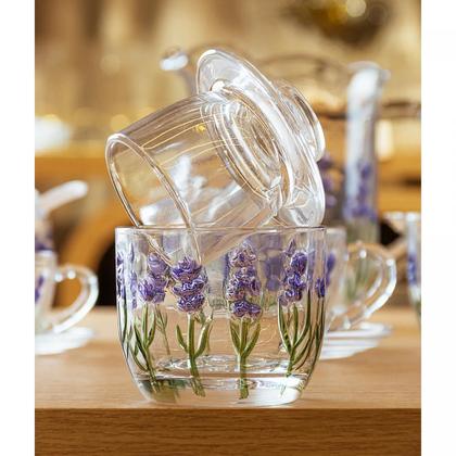 Imagem de Manteigueira Francesa Hand Painting Lavanda Cristal Lyor