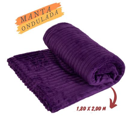 Imagem de  Mantinha Cobertor Soft Alto Relevo Ondulada Toque  Macio  1,80 x 2,00 M