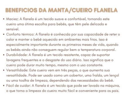 Imagem de Mantinha/cueiro 03-peças 100% algodão - tecido flanela - papi