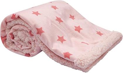 Imagem de mantinha dupla face estrelinha rosa