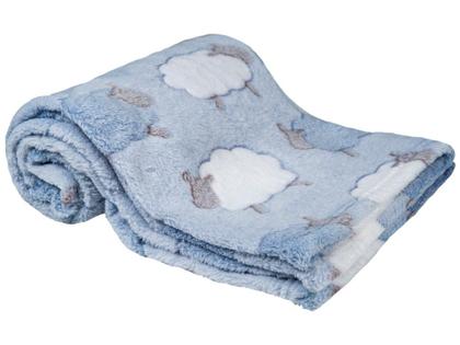 Imagem de Mantinha para Bebê Ovelhinha Azul, 100% Poliéster, 3m+, Buba