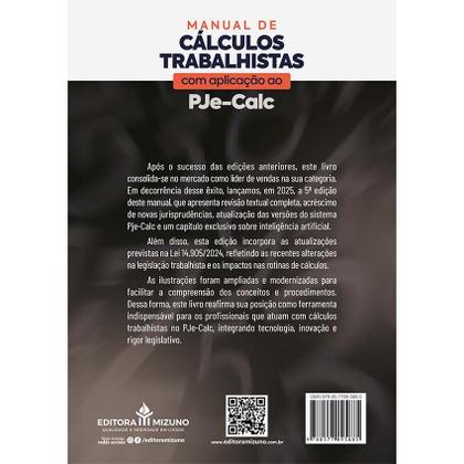 Imagem de Manual de Cálculos Trabalhistas com Aplicação ao Pje-Calc 5ª edição