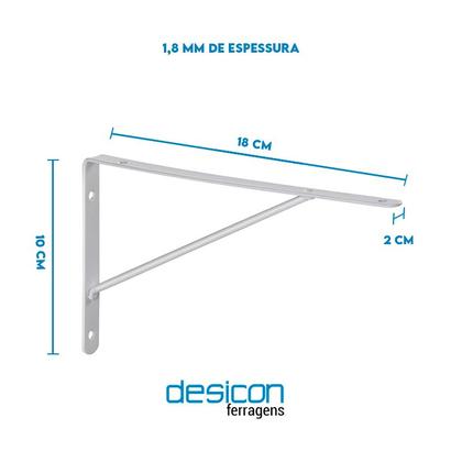 Imagem de Mão Francesa 20cm Suporte Cantoneira Para Prateleira