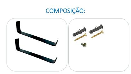 Imagem de Mão Francesa 30cm Cantoneira Invertida Reforçada 2und +fixad