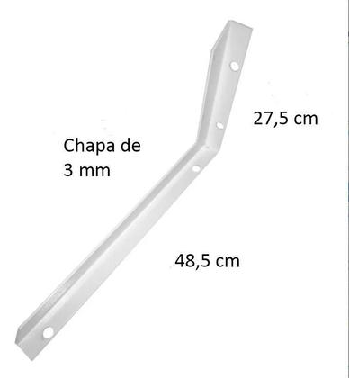 Imagem de Mão Francesa Branca 48,5x27,5cm - 50kg - 4 Suportes