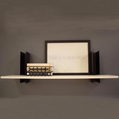 Imagem de Mão Francesa Masutti Preta Suporte para Prateleira MDF 1,5cm Reforçado Sala Escritório Quarto