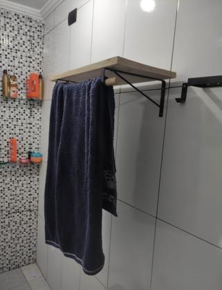 Imagem de Mão Francesa Reforçada 25cm Com Suporte Cabide Para Roupas 2