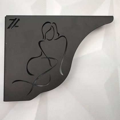 Imagem de Mãos Francesas Pretas 20cm Silhueta Mulher Ornamentada em Aço Zarg