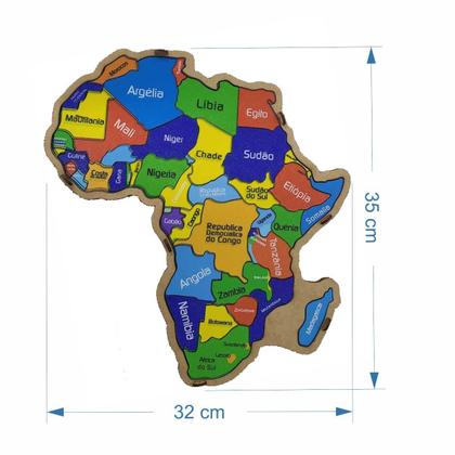Imagem de Mapa Africa Brinquedo Educativo Quebra cabeça Pedagógico