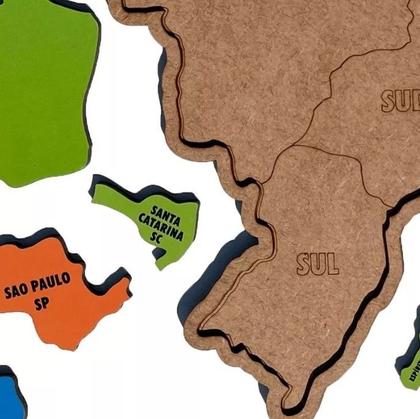 Imagem de Mapa Brasil Educativo Quebra cabeça Pedagógico medio 38x37cm
