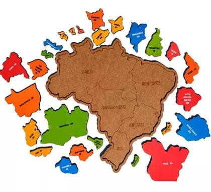 Imagem de Mapa Brasil Educativo Quebra cabeça Pedagógico medio 38x37cm