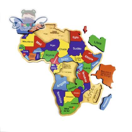 Imagem de Mapa da África Quebra-Cabeça, Educativo, Países e Capitais