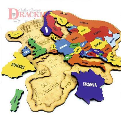 Imagem de Mapa da Europa Quebra-Cabeça, Brinquedo Educativo