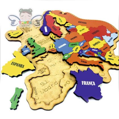 Imagem de Mapa da Europa Quebra-Cabeça, Brinquedo Educativo