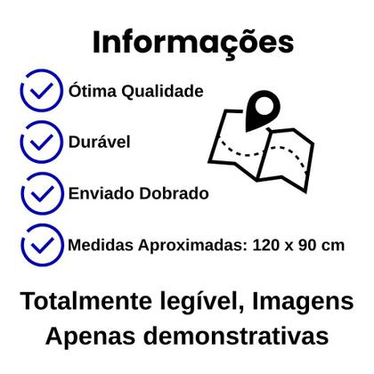 Imagem de Mapa Do Brasil Dobrado 0,90 X 1,20m - Político E Rodoviário - Escolar