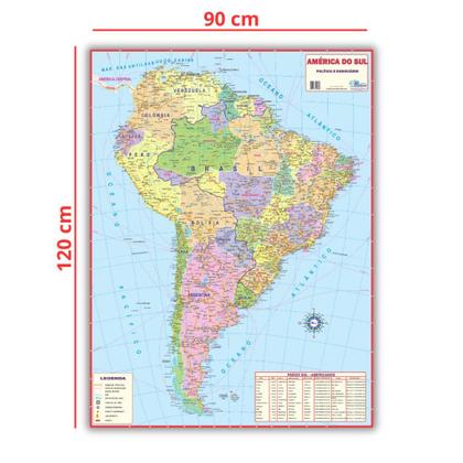 Imagem de Mapa Geo Político Da América Do Sul - Dobrado - Escolar