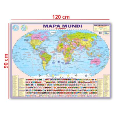 Imagem de Mapa Mundi Planisfério Político Gigante - 0,90 X 1,20m - Enrolado