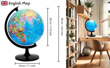 Imagem de Mapa político educacional do World Globe Exerz 12 para sala de aula