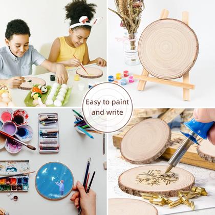 Imagem de Maputune, 8 peças de fatias de madeira inacabadas de 18 a 20 cm para artesanato