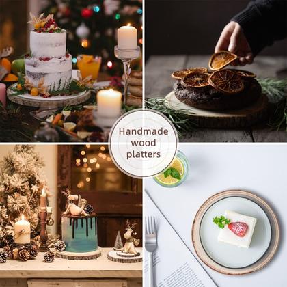 Imagem de Maputune, 8 peças de fatias de madeira inacabadas de 18 a 20 cm para artesanato