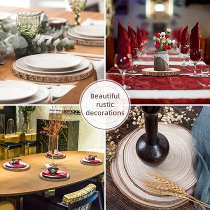 Imagem de Maputune, 8 peças de fatias de madeira inacabadas de 18 a 20 cm para artesanato