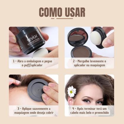 Imagem de Maquiagem Capilar A Prova De Agua Suor Resistente Pó Cabelo Barba Correção de Falhas