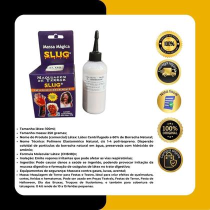 Imagem de Maquiagem Terror Massa Slug 250Gr + Látex Líquido 100Ml