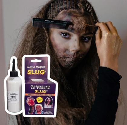 Imagem de Maquiagem Terror Massa Slug 250Gr + Látex Líquido 100Ml