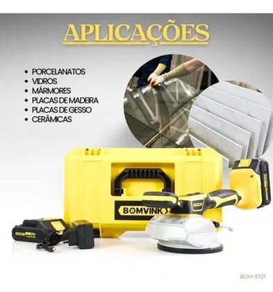 Máquina Assentar Piso Porcelanato Vibratória 2 Baterias - bomvink