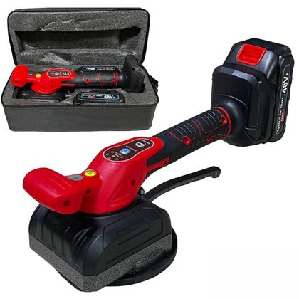 Imagem de Maquina Assentar Porcelanato Pisos Vibradora Ventosa 2 Baterias Potente e Carregador Case Transporte