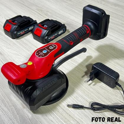 Imagem de Maquina Assentar Porcelanato Pisos Vibradora Ventosa 2 Baterias Potente e Carregador Case Transporte