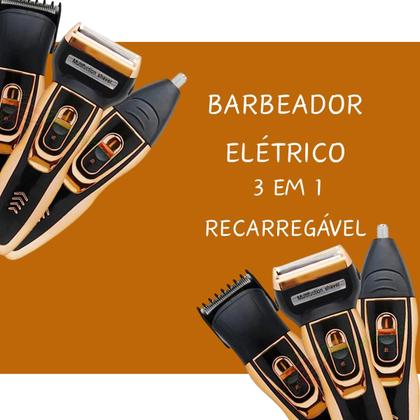 Imagem de Máquina Barbeador Elétrico Aparador De Pelos Daling 3x1