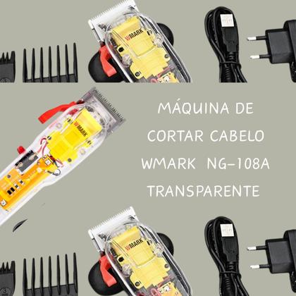 Imagem de Maquina Cortar Cabelo Barba Wmark Ng108 Recarregável 7300rpm