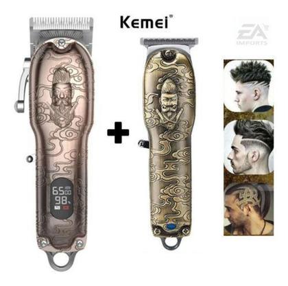 Imagem de Máquina Cortar Cabelo + Máquina Acabamento Profissional - Kemei