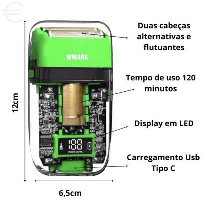 Imagem de Máquina Cortar Cabelo Wmark Kit Profissional 3X1 Barbearia