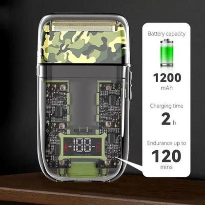 Imagem de Máquina Corte Kit Barbeiro 3 Em 1 Camuflado Transparente Sem