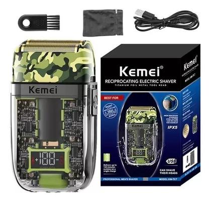 Imagem de Máquina Corte Kit Barbeiro 3 Em 1 Camuflado Transparente Sem