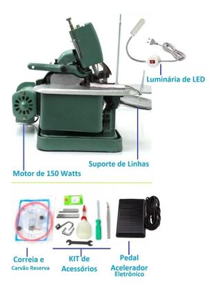 Imagem de Maquina Costura Overlock C/ Motor + Led + Pedal Eletrônico