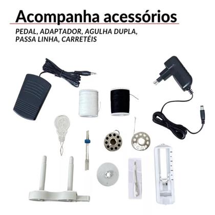 Imagem de Máquina Costura Portátil Bivolt com Agulha Dupla IWNC510 IMPORTWAY