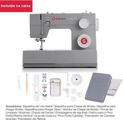 Imagem de MAQUINA COSTURA SINGER HD 4423 Cinza 227V