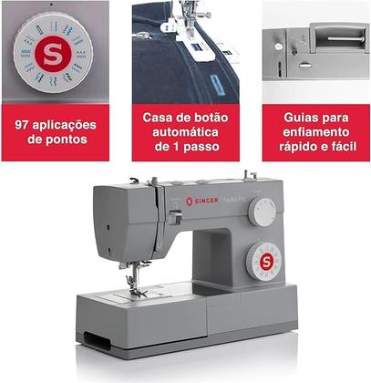 Imagem de MAQUINA COSTURA SINGER HD 4423 Cinza 227V