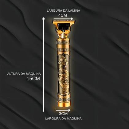 Imagem de Maquina De Acabamento Cabelo Barba Profissional Recarregavel Cor Dourado
