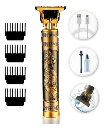 Imagem de Maquina De Acabamento Cabelo Barba Profissional Recarregavel Cor Dourado