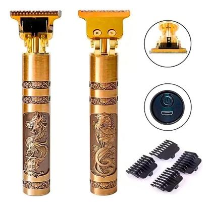Imagem de Maquina De Acabamento Cabelo Barba Profissional Recarregavel Cor Dourado