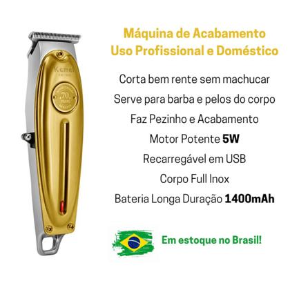 Imagem de Máquina de Acabamento Pezinho Disfarce Profissional Maquininha Barba Kemei KM-1949