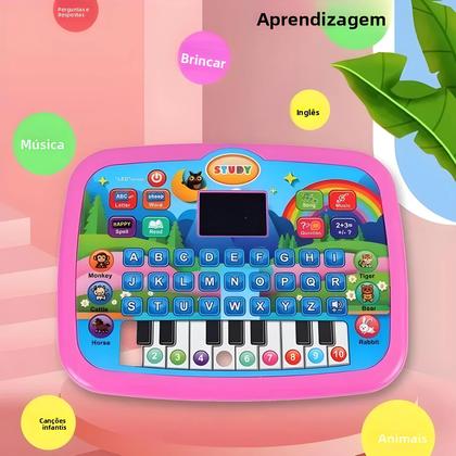Imagem de Máquina De Aprendizagem Para Crianças Tablet De Computador Em Inglês Com Luz LED Dispositivo