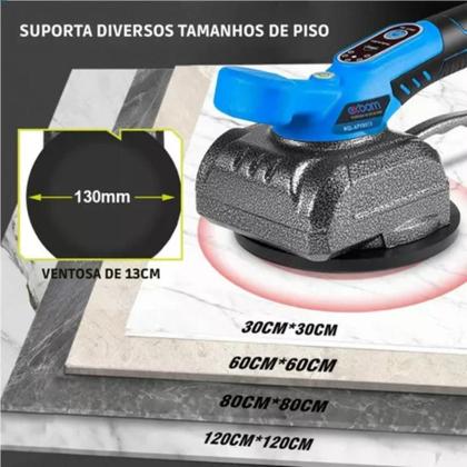 Imagem de Máquina de Assentar Porcelanato Sem Fio c Ventosa Alta Sucção Frequência de Vibração 300013500 RPM/Min 