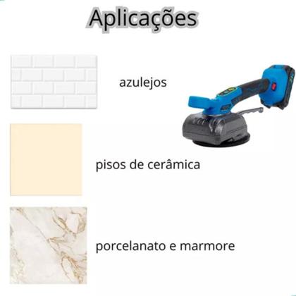 Imagem de Máquina de Assentar Porcelanato Sem Fio c Ventosa Alta Sucção Frequência de Vibração 300013500 RPM/Min 