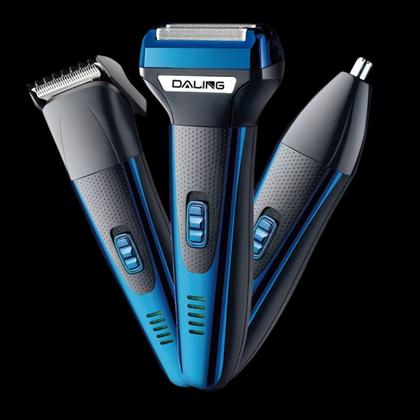 Imagem de Máquina de Barbear Aparador de pelos 3 em 1 Recarregável 110-220v - Daling DL-9006