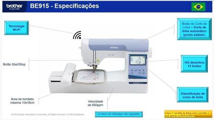 Imagem de Máquina De Bordar Be-915L Wi-Fi Brother+750 Mil Matrizes